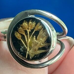 Vintage 90s Sterling Silver Whimsigoth Resin Ring sz 6